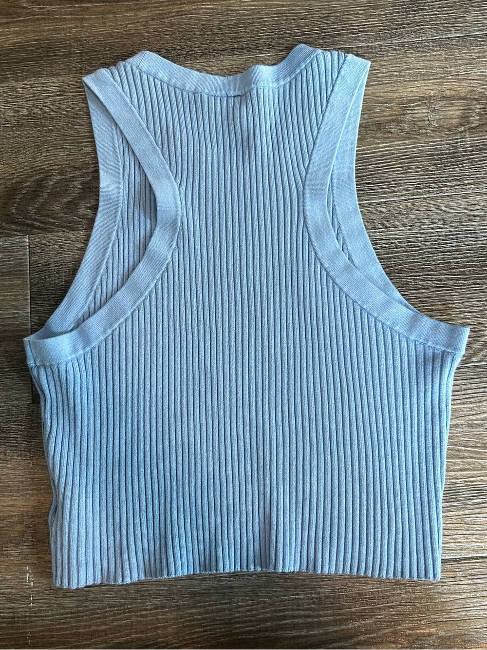 H&M Light Blue Ribbed Cropped Tank Top - Picture 3 of 3
